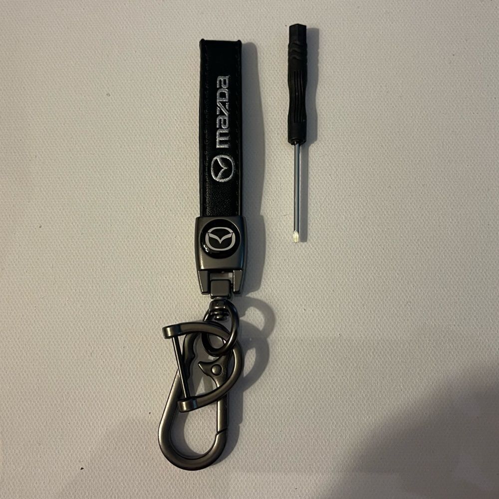 Mazda keyfob Keychain in Black Leather NWT